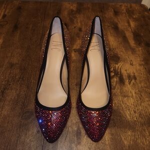INC International Concepts Sparkling Red and Black Heels